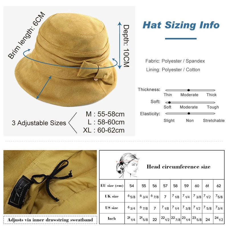 Comhats Womens 1920s Vintage Fedora Bowler Cloche Bucket Church Derby Party Hat Fall Winter Floppy Ladies Grey - Image 4